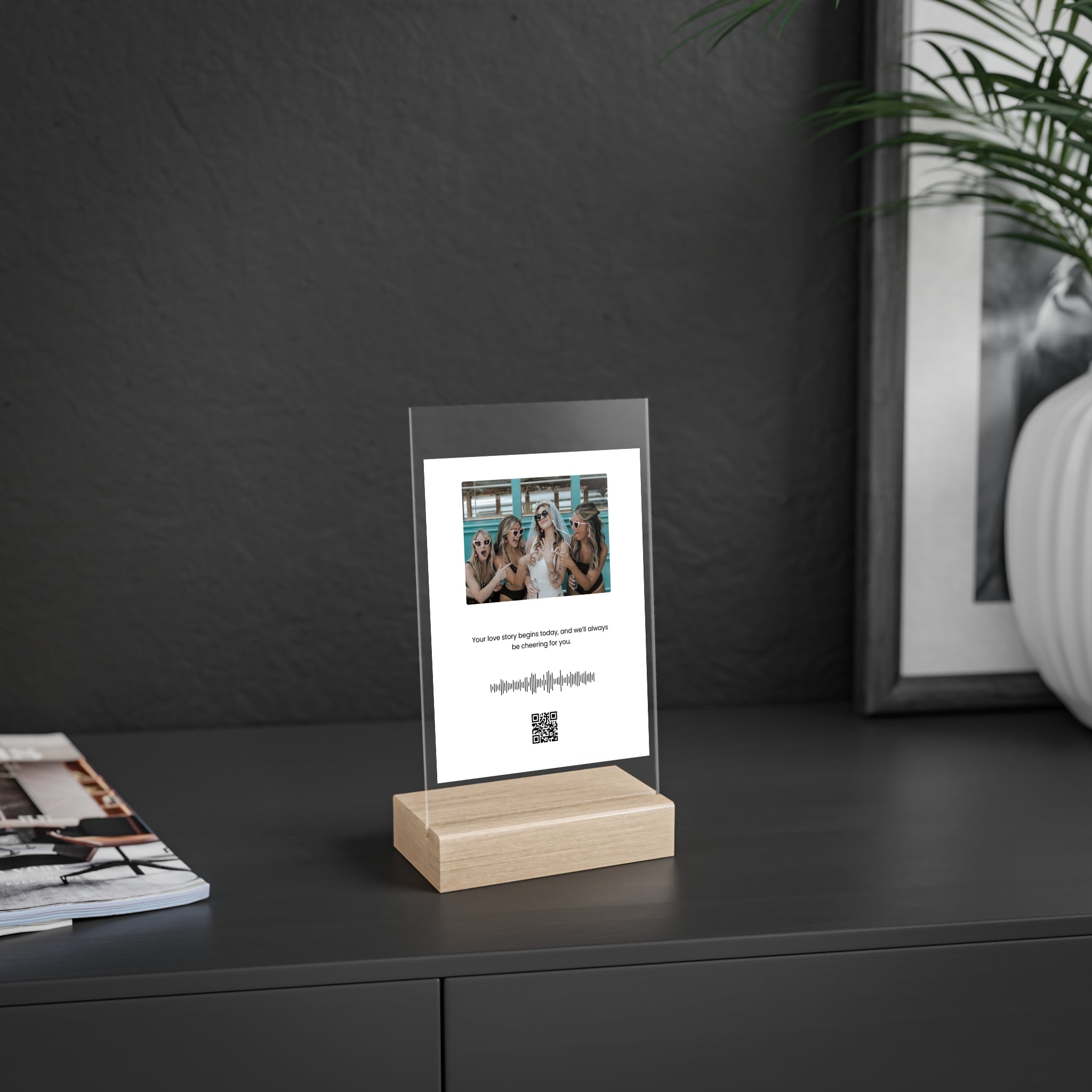 Square Image + Text + Soundwave + QR