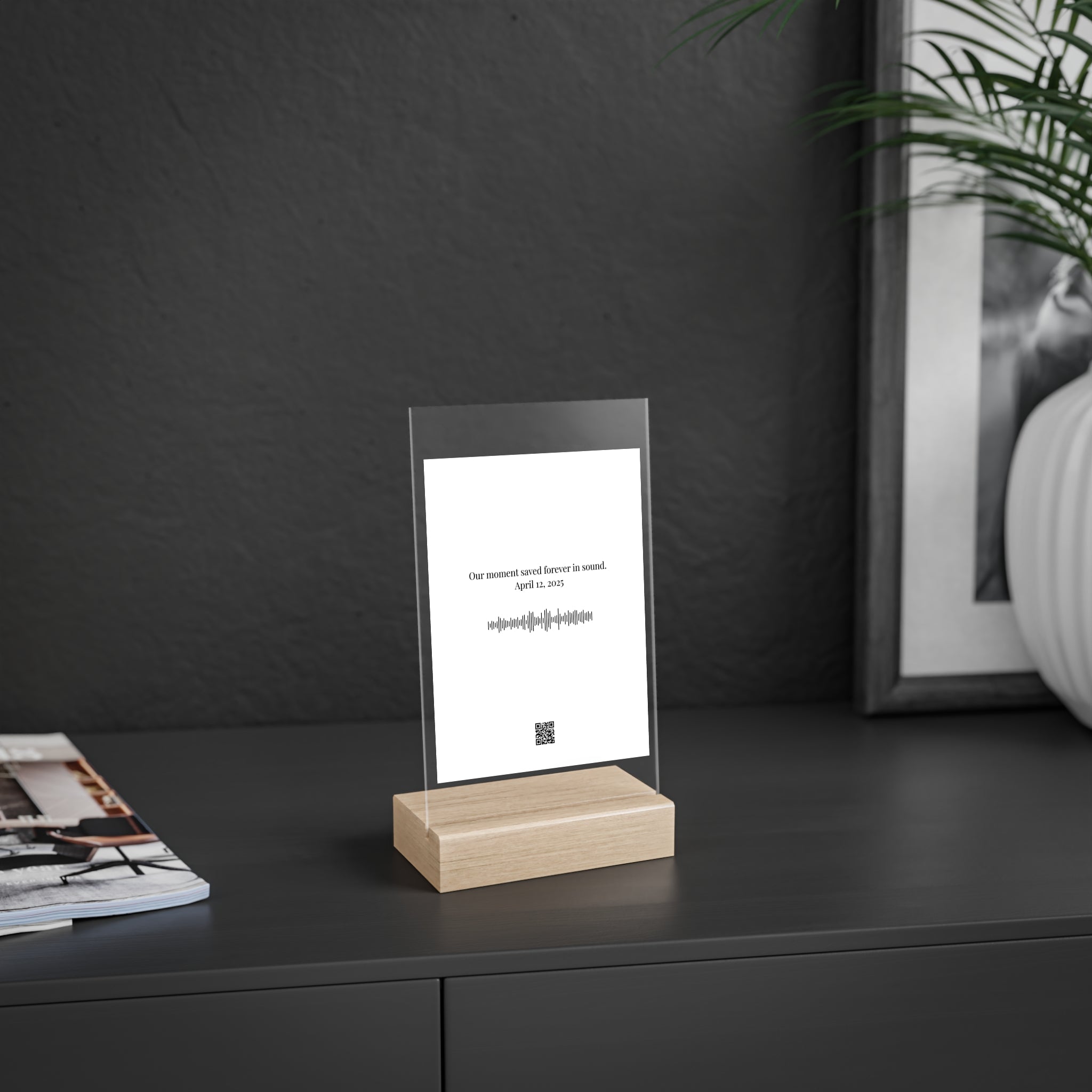 No Image, Text + Soundwave + QR