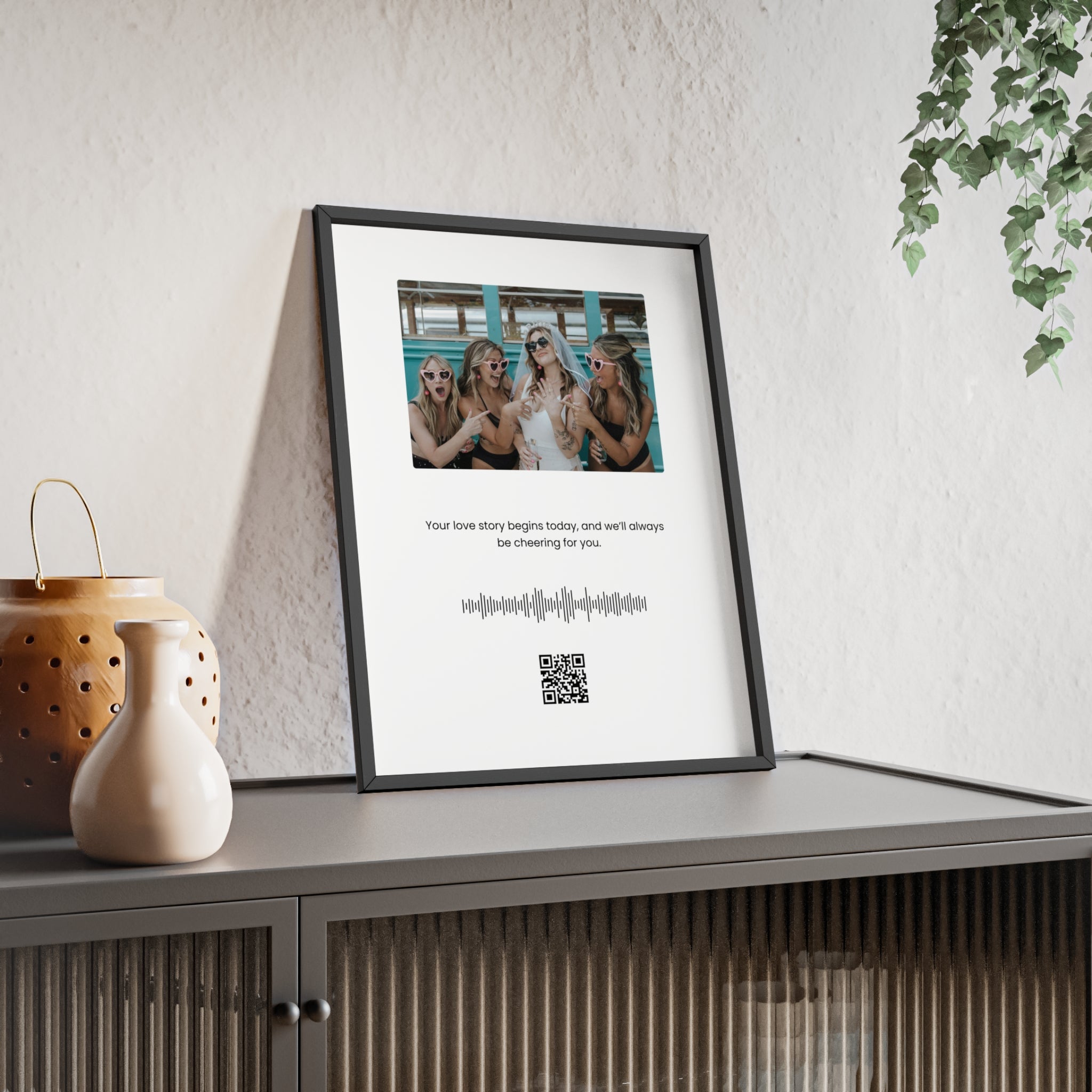 Square Image + Text + Soundwave + QR